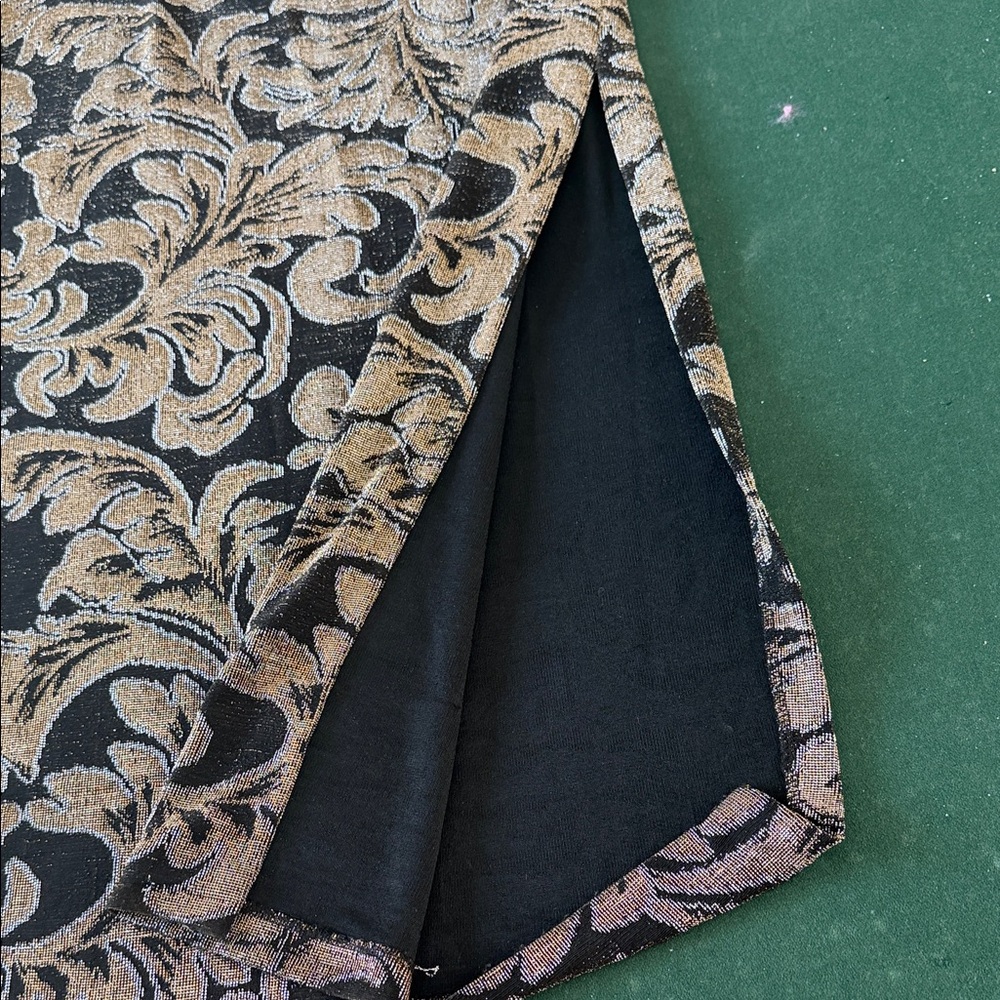 Eliza J Black and Gold Floral Midi Dress. CAJA. # 1 B - Picture 8 of 9